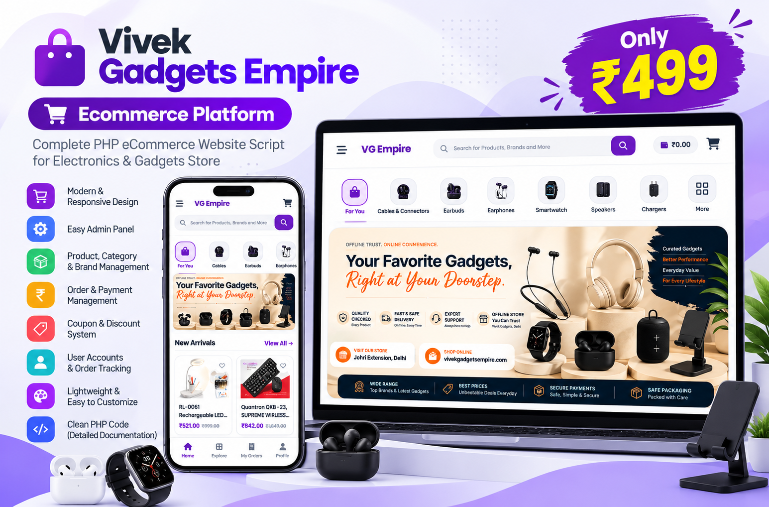 Vivek Gadgets Empire – Ecommerce Platform PHP Script